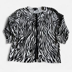 Designers Originals Black and White Zebra Pattern Cardigan